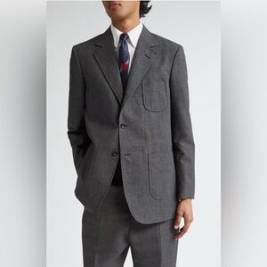 Thom Browne Charcoal Hopsack Sport Coat